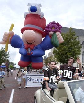Ziggy on Parade in Canton, Ohio with the Pro Football Hall of Fame Festival