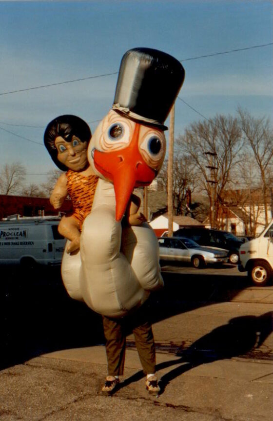 Rider and Stork Inflatable Costume