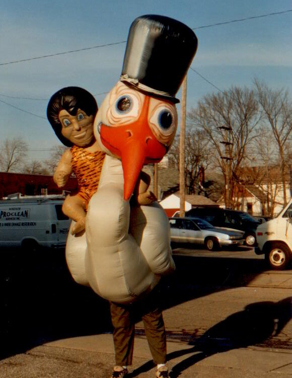 Rider and Stork Inflatable Costume